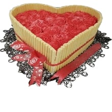 Heart Shape Valentines Day Cake  RH with lace cigars
