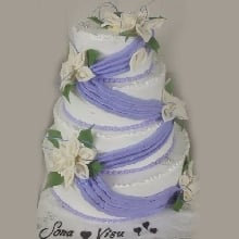 Purple Frill Cake WC09 Cream Fondant