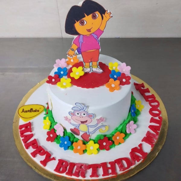 The Pink And Purple Dora Cake - CakeCentral.com