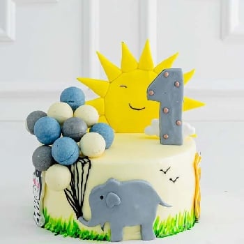 1st Birthday elephant cake