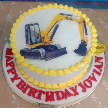 JCB Excavator Theme Cake