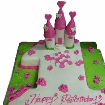 3D Number1 Tower Cream Fondant Cake