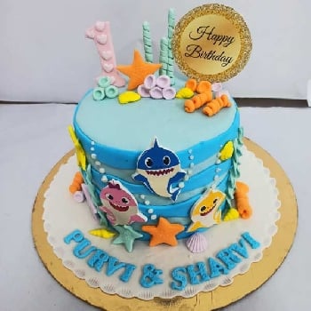 Baby Shark Theme Cake