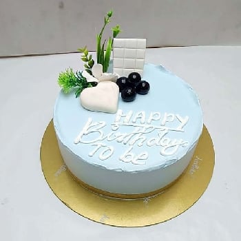 Elegant Blue Birthday Cake