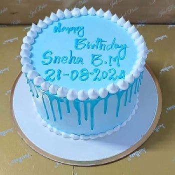 Blue Drip Birthday Cake