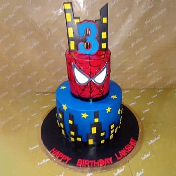 2 Tier Spider Man Theme Cake