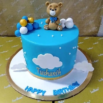 Teddy Bear Blue Cake