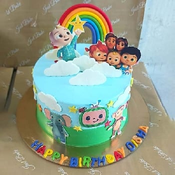 Cocomelon Rainbow custom Cake 