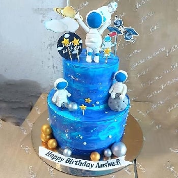 Space Theme 2 Tier Cake