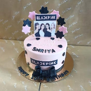 Black Pink Theme Cake