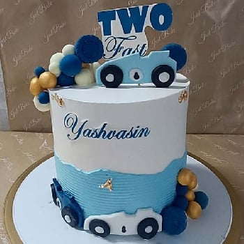 Car Theme Semi Fondant Cake