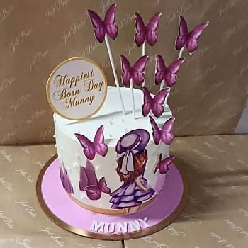  Girl With Butterfly Cake