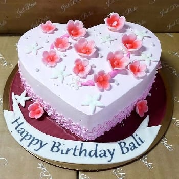  Pink Blossom Heart Cake