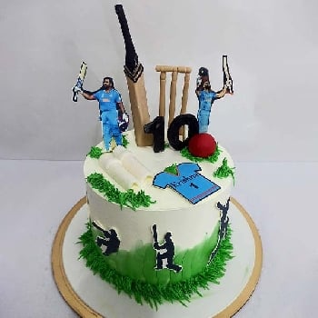 Circket Theme Fondant Cake 01