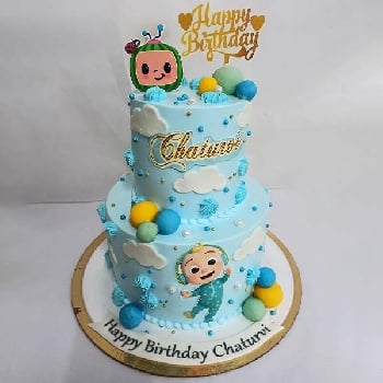 2 Tier Cocomelon Birthday Cake