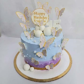 Butterfly and Pearl Birthday Cake 01