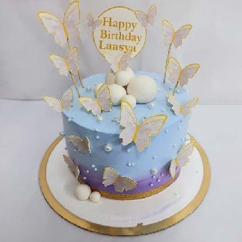 Butterfly and Pearl Birthday Cake 02