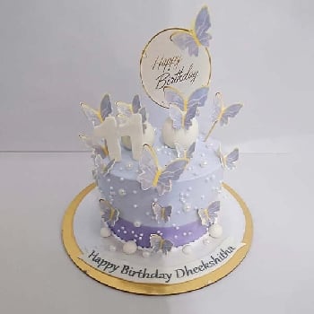 Pearl and Butterfly Violet Theme Cake