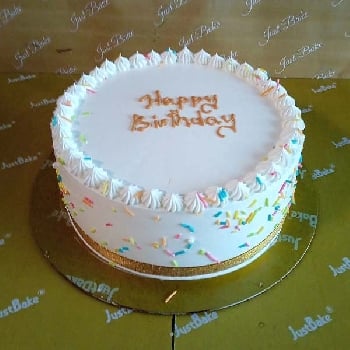 White Cream Birthday Cake