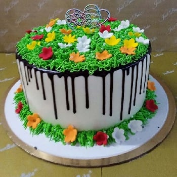  Garden Delight Drip Cake