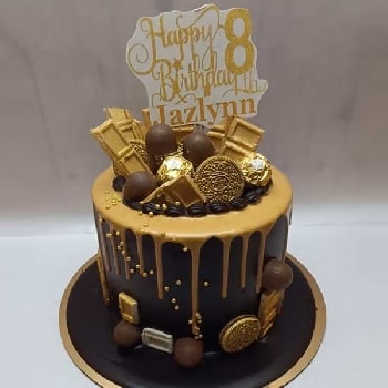 Delicious Gold Chocolate Drip Cake