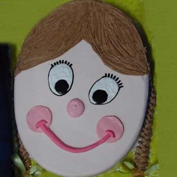 Girl with Braids Cream Cake