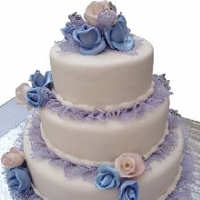 Purple and White Fondant Cake