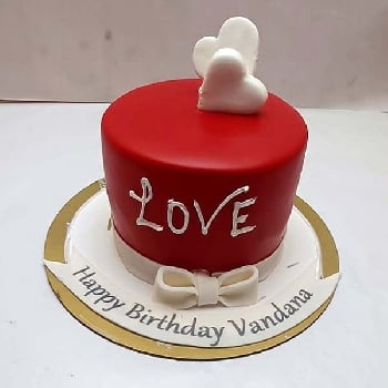 Red Love Theme Cake