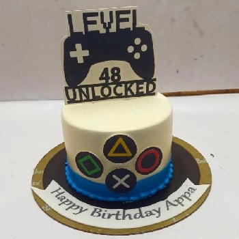 Video Game Level Unlocked Theme Cake1