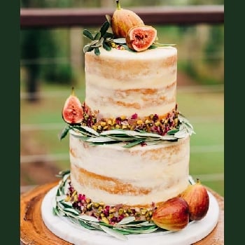 Fig and Champagne Wedding Cake