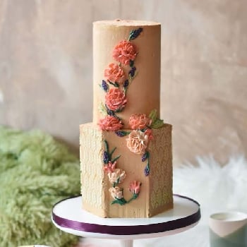 Peach Floral Cake